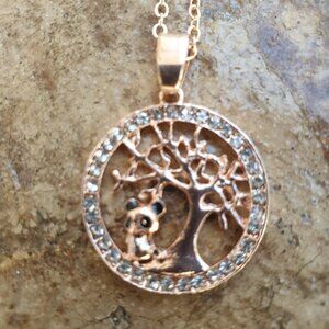 Panda Rose Gold Necklace Girls Women Pendant Casual Formal Accessory Jewelry